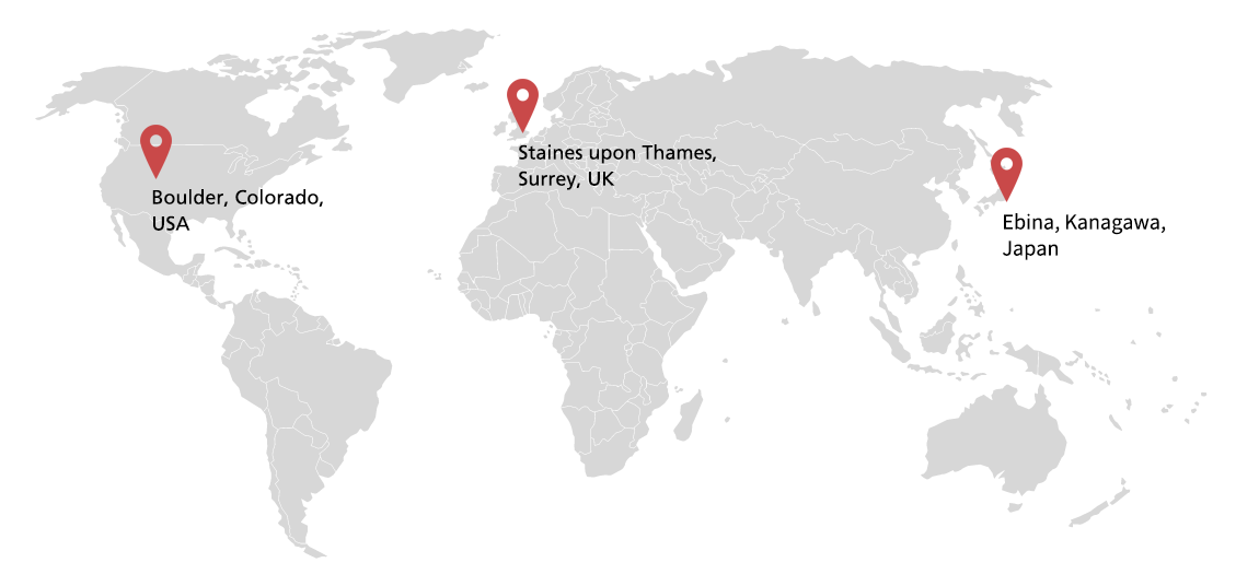 Map of Ricoh Design's global offices